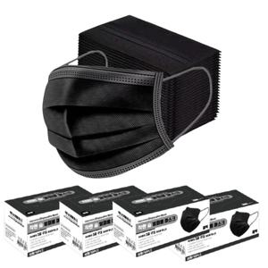 [1+1] 블랙 일회용 덴탈 마스크 대형 200매 검정 검은색 비말차단 KF