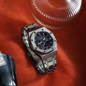 지샥 올블랙 GMA-S2100 미니 지얄오크 풀메탈 커스텀 전자시계 2종 (차콜/블랙)