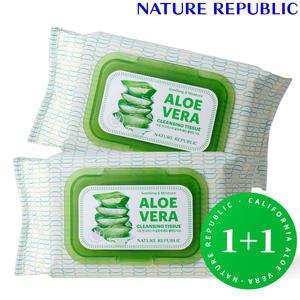 (1+1) 네이처리퍼블릭 수딩 앤 모이스처 알로에베라 클렌징 티슈 (총 160매)