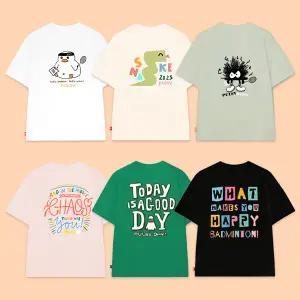 펄스비 배드민턴 반팔 티셔츠 남성 여성 티셔츠 오버핏 배드민턴 옷