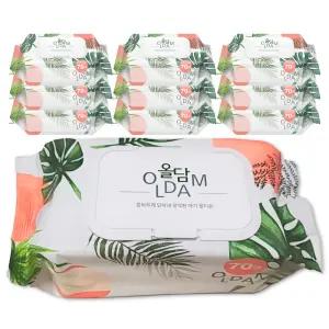 올담 안전한 아기 물티슈 캡형 70매 10팩