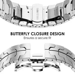 삼성 갤럭시 시계 용 스테인레스 스틸 스트랩 7 6 5 4 40mm 44mm 6 클래식 43mm 47mm 간격 없음 금속 밴드