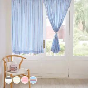 더자리 미드센츄리 모던 스트라이프 가리개커튼 작은창 4color