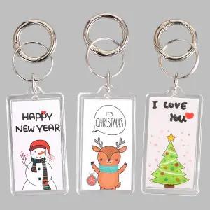 [펠트친구]크리스마스 아크릴액자 가방고리 만들기 / 키링 열쇠고리 DIY 패키지