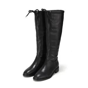 바바라 양가죽 투웨이 퍼 여성롱부츠 3cm_BBG835BK