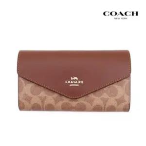[백화점 AS 가능] 코치 장지갑 여성 명품 가죽 카드지갑 똑딱이 엔벨로프 CX160IMXHE