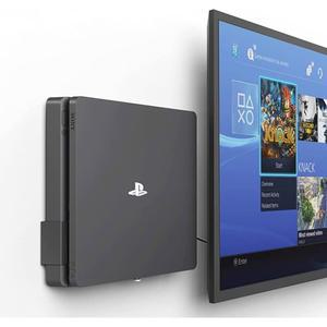 PS-4 슬림을 위한 Monzteck 새로운 월 마운트, TV 근처 또는 뒤에 설치, 공간 절약, PlayStation4 슬림에 완벽하게 맞도록 맞춤 설정, 설치하기 쉽습니다