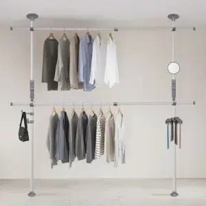 [2025년 신상품]왕자 찐쎈 프리미엄 레버킹2단행거45mm 아이보리실버_1031