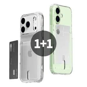 [Mui]1+1 풀커버 카메라보호 카드 수납 범퍼 아이폰 17 프로 맥스 에어 카드케이스 투명 젤리 케이스