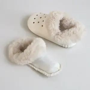 클로그 호환 크룩스내피 겨울 퍼 기모 털 안감 탈부착 방한 밍크퍼 슬리퍼 실내화 내피