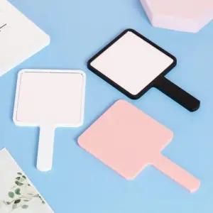 [ABS 고급 소재] 손잡이 손거울 사각 인쇄가능 심플한 손거울