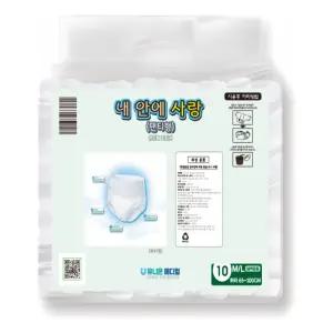 유니온 성인팬티형 기저귀 노인 간병 요양 중형 10개/여성용기저귀 산모용기저귀 여성패드기저귀 팬