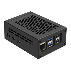 라즈베리 파이 5 메탈 케이스 P580 시리즈  하단 PCIe  M2 NVMe SSD 쉴드 X1002/X1005 및 액티브 쿨러 지원