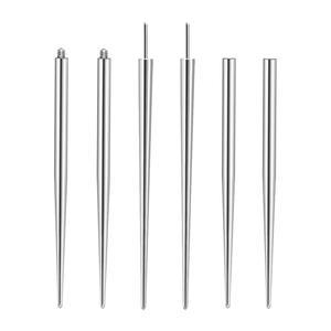 뷰티닷 6Pcs 티타늄 피어싱 테이퍼 삽입 핀을 코 이어 립 14G 16G 18G 푸시 인 바디 스트레칭 보조 도구로