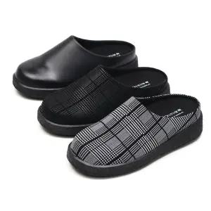 체크숙방 겨울 방한 여성 여자 사무실 털 슬리퍼 털신발 방한화 실내화 통굽