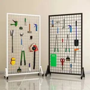 이동식 네트망 스탠드 파티션 작품 사각 진열대