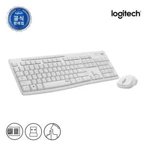 로지텍코리아 공식 MK295 콤보 무소음 무선 키보드 마우스 세트 화이트