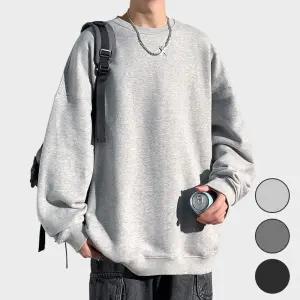 무지 기본핏 맨투맨 남성 데일리 긴팔 라운드티 얇은 여성 오버핏 단체티셔츠 캐주얼룩 남자 기본티셔츠