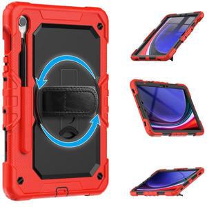 삼성 갤럭시 탭 S10Lite 10.9인치 S9FE S10FE S9 11 SM-X400 X520 X710 X510용 헤비 듀티 케이스 (PET 필름