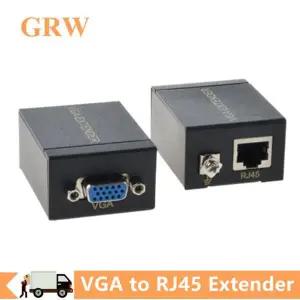 호환 VGA 익스텐더 60M VGA 신호 네트워크 익스텐더 암-암 LAN CAT5 CAT6 RJ45 네트워크 케이블 전선가리개