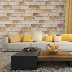 접착식 단열벽지 붙이는 100X20m 방한벽지 파스텔벽돌