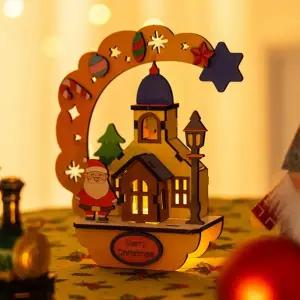 크리스마스 종탑 미니 무드등 만들기재료 만들기활동 토탈공예 장식무드등 체험할동 우드공예키트 diy