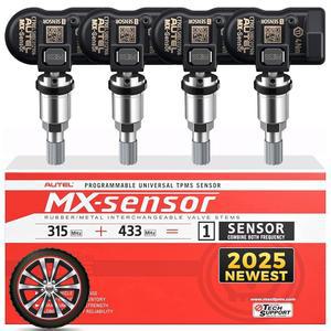 Autel TPMS 센서 315Mhz/ 433Mhz 2in1, MX OE 레벨 프레스 릴리스 범용 타이어 센서는 도구 TS408 TS501 PRO TS508 TS508WF MS906TS MS906 PRO-TS(4PCS 메탈 스템)로 100% 복제할 수 있습니다