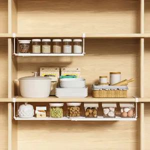 구디푸디 길이조절 철제 언더 선반 무타공 걸이형 다용도 틈새 수납 선반 (2size/color)