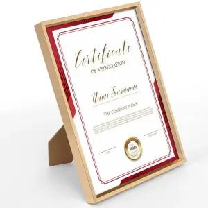 A4 상장 액자 허가증 스탠드형 틀 접이식 우드