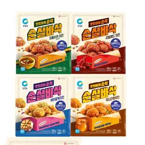 청정원 순살바삭자메이카스타일치킨 300g, + 허니간장치킨 300g + 버터갈릭치킨 300g + 리얼레드치킨 300g 각1개 (총 4개)