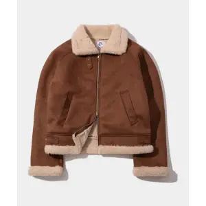 PLACE STUDIO 어센틱 카라 넥 버클 시어링 스웨이드 심플 투웨이 무스탕 [브라운]