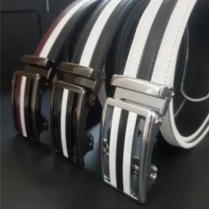 홀스퀘어 삼선가죽 자동벨트 남자 남성 골프 버클 남자 벨트 남성 명품 골프 허리띠 가죽