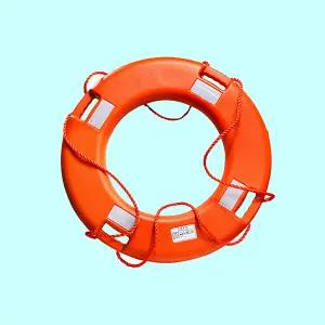 안전용품 구명환 주황색-내경40 외경73 인명구조장비 폴리우레탄폼 부력130kg 수방 인명구조용
