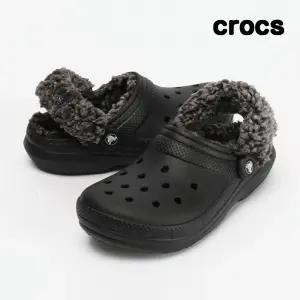 크록스 클래식 플리스 라인드 클로그 성인 털슬리퍼 블랙 211396-001