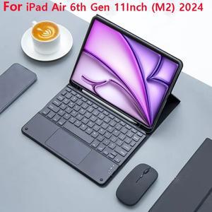 아이패드 에어 11인치 M2 2024 케이스, A2902 A2904용 마그네틱 키보드 스마트 스탠드 커버