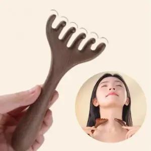 머리지압 두피 괄사빗 우드 마사지기 얼굴 바디 빗_23535691