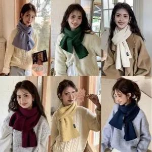 어텀 단색 무지 니트 머플러 가을 겨울 울 여성 방한