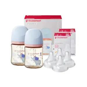 더블하트 신생아 젖병 2개 160ml 젖꼭지 M 4개 코끼리