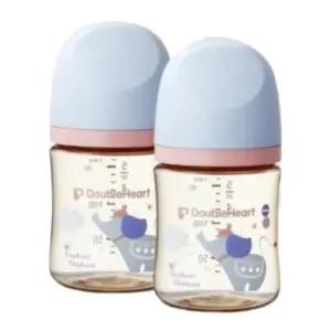 더블하트 신생아 젖병 2개 젖꼭지 S 트윈 세트 코끼리