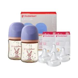 더블하트 신생아 젖병 2개 160ml 젖꼭지 M 4개 토끼