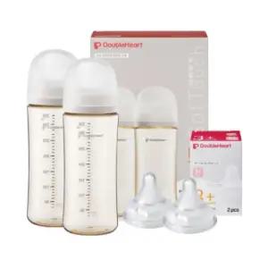 더블하트 아기 젖병 330ml 트윈팩 젖꼭지 M 화이트