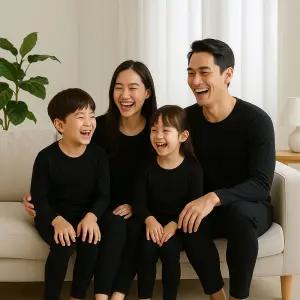 [국내생산] 남아 여아 남성 여성 겨울 기모 스판 내의 상하세트 온가족 보온 발열 이너웨어 내복