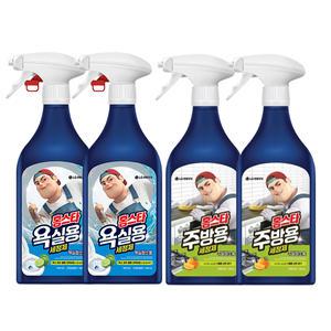 홈스타 맥스프레쉬 욕실용, 500ml, 2개 + 주방용, 500ml, 2개