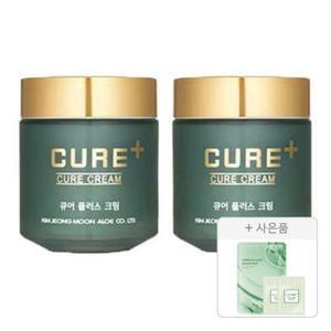 김정문알로에 큐어 플러스 크림 80g, 2개 + 증정(피토 그린 앰플 마스크팩, 1개 + 안티에이징 크림, 2ml, 2개)