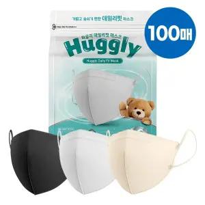 [100매]국산 허글리 데일리핏 KF94 새부리형 컬러 마스크