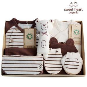 [스윗하트][출산선물 7종세트]오가닉 프리미엄 브라운곰 신생아 선물세트