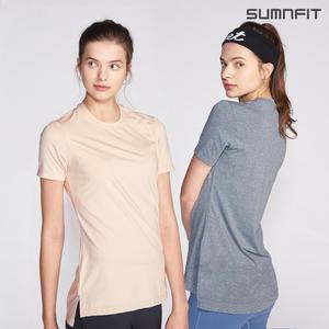 [색상 리뉴얼] 여성 옆트임 반팔 헬스복 요가복 필라테스복 상의 기능성 티셔츠