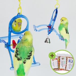 양면 거울 미니 시소 앵무새 장난감 무독성 버드토이