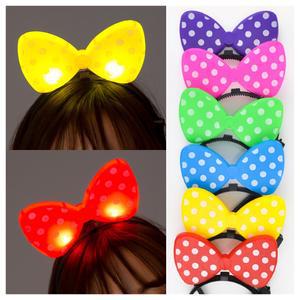 불들어오는 LED 리본 머리띠 학예회 파티  생일 행사 헤어밴드 소품