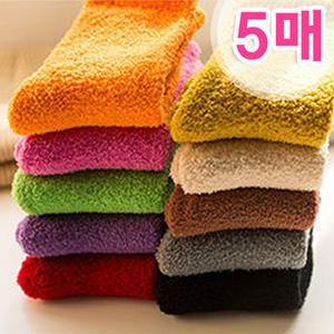 주니어 아동 무지수면 남아 여아 양말 5족